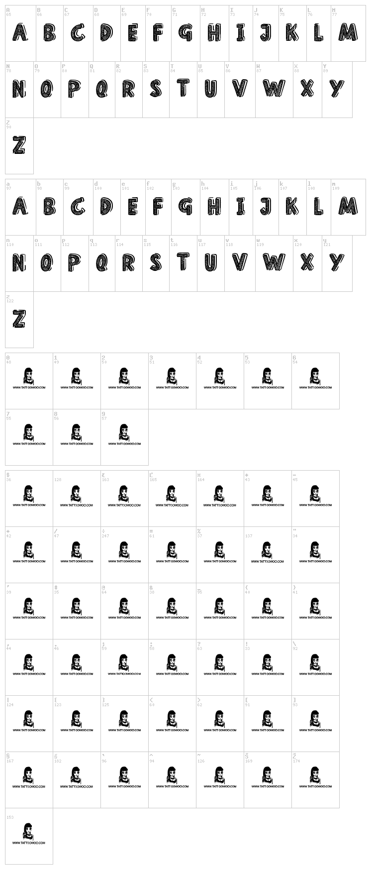 Home School font map